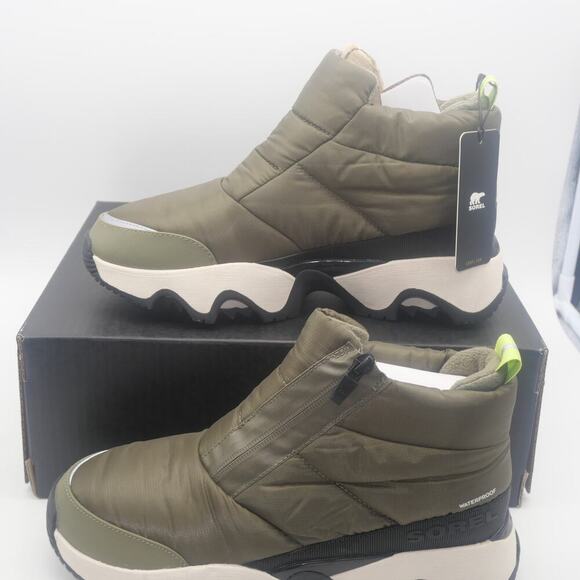 NEW Sorel Kinetic Impact Puffy Zip Waterproof Boots Stone Green Women's 9.5 - Picture 5 of 9